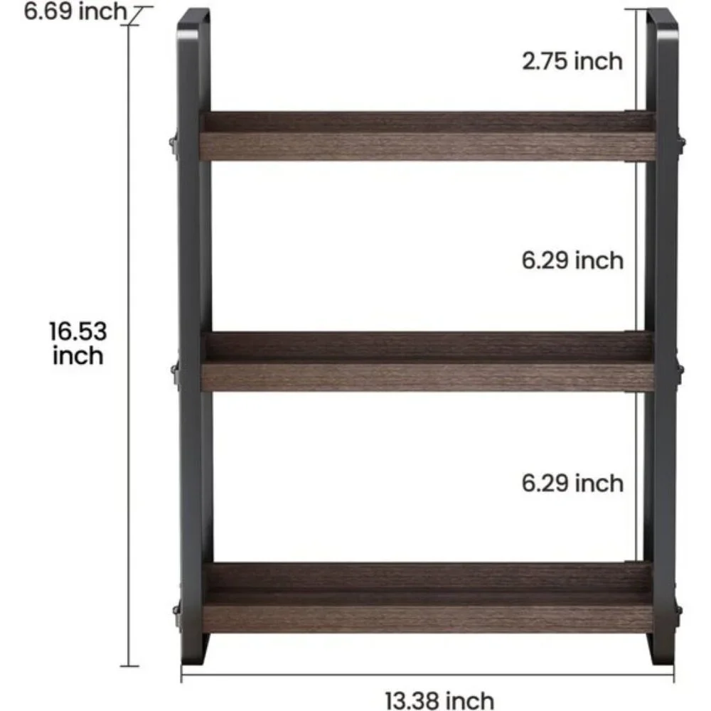 New 3-Tier Makeup Shelf for Cosmetic Storage & for Room Decor - Brown